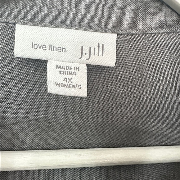 J. Jill love linen plus size Charcoal Linen Blouse - Picture 2 of 6